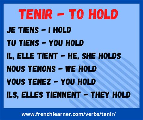 tien en anglais|tenir meaning in english.